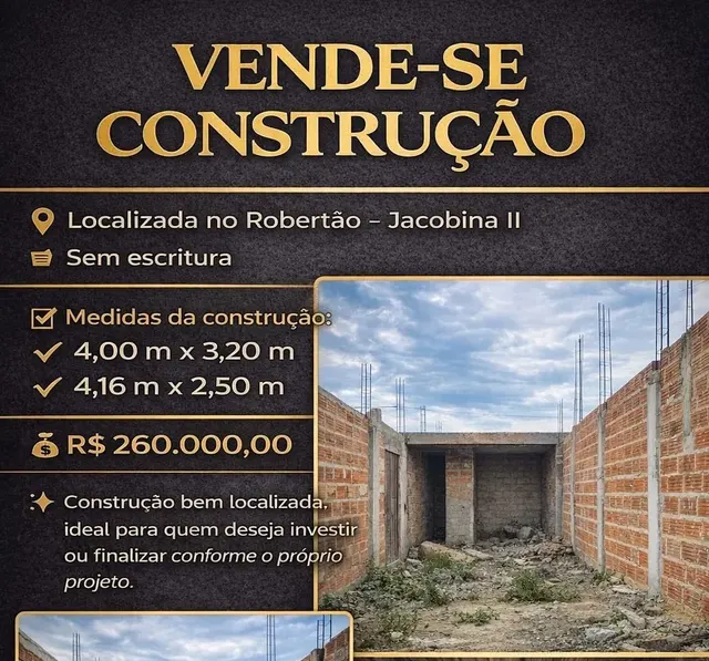 Construção no Robertão (Jacobina 2) — R$ 260 mil — foto 1